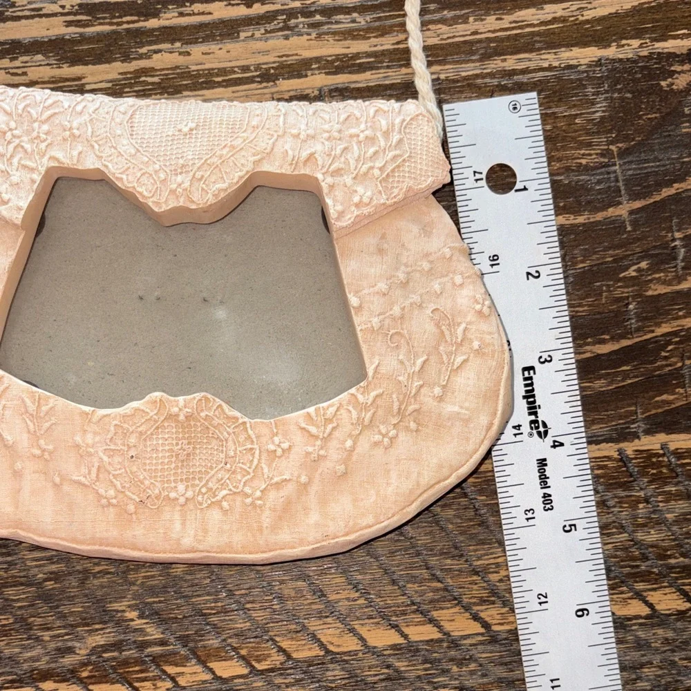 Purse Shaped Hanging Picture Frame Blush Floral Cottagecore Shabby Chic Decor
